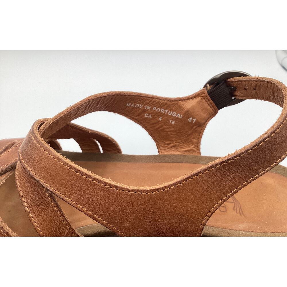 Dansko Lolita Brown Leather Strappy Sandals Comfort Wedge Sz 41 Made in Portugal - Picture 7 of 8